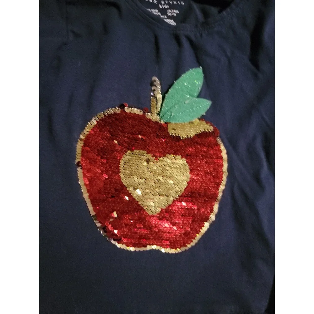 Max studio kids back to school apple outfit top‎ and leggings size 5 6